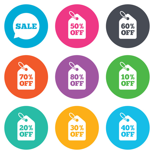 Sale discounts icons. - Vector, afbeelding