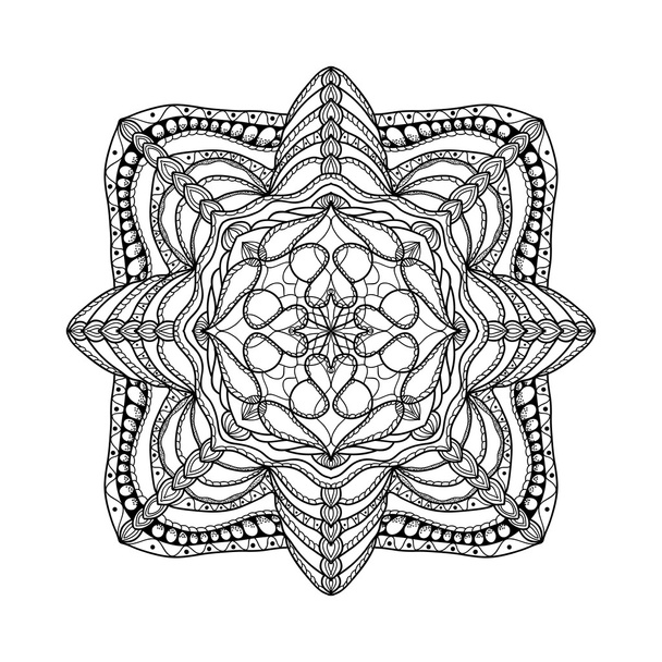 Black mandala. Beautiful design element - Vector, imagen