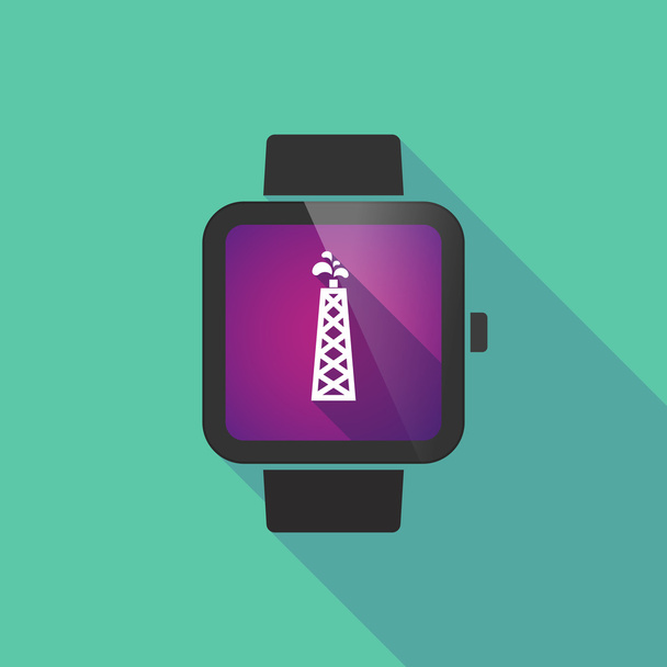 Smartwatch-Vektor-Symbol mit Ölturm - Vektor, Bild