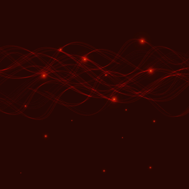 抽象的な線と明るい赤の背景 - ベクター画像