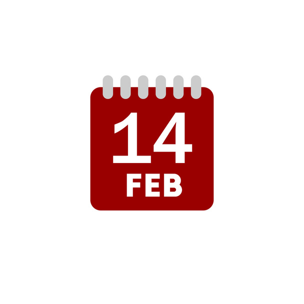 Calendário de data de cor ícone do dia dos namorados
 - Vetor, Imagem