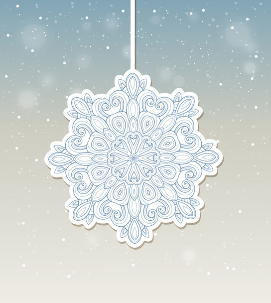 sfondo di Natale con fiocco di neve - Vettoriali, immagini