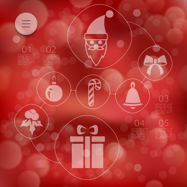Christmas infographic with icons - Vector, Image