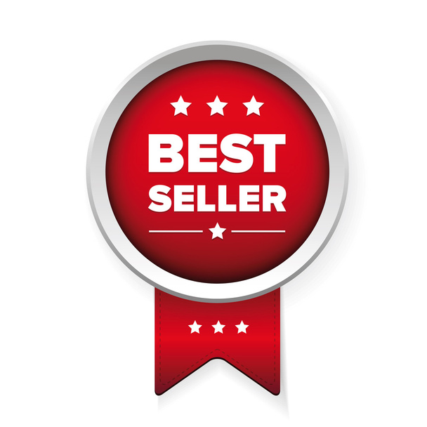 Mejor vendedor rojo botón vector
 - Vector, Imagen