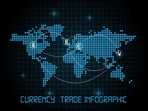 Infografía del comercio de divisas
 - Vector, Imagen