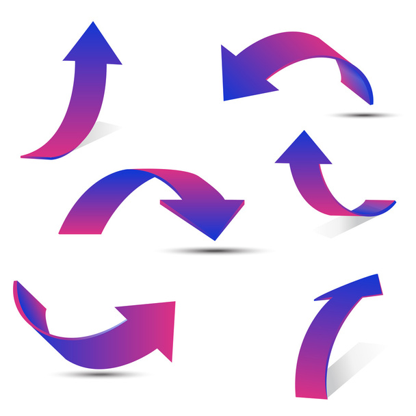 Set de pegatinas de flecha de gradiente
 - Vector, imagen