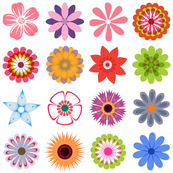 Multiple  flowers - various colors - Vector, Image