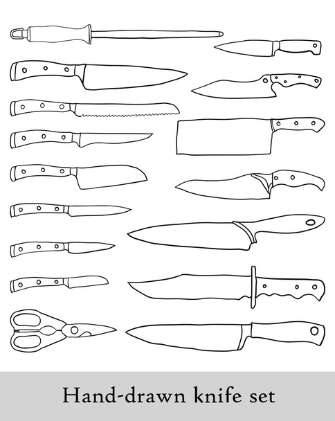 Juego de cuchillas dibujadas a mano
 - Vector, Imagen