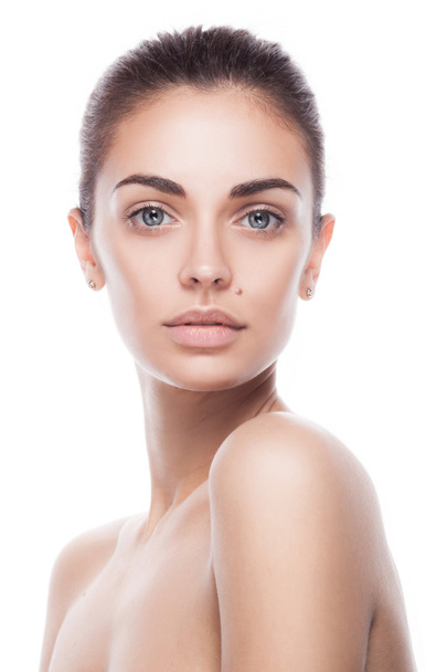 closeup portrait of young adult woman with clean fresh skin - Photo, Image
