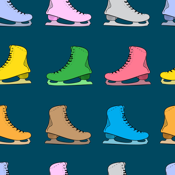 Seamless color skates - Vector, Image