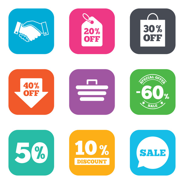 Sale discounts icons - Vetor, Imagem