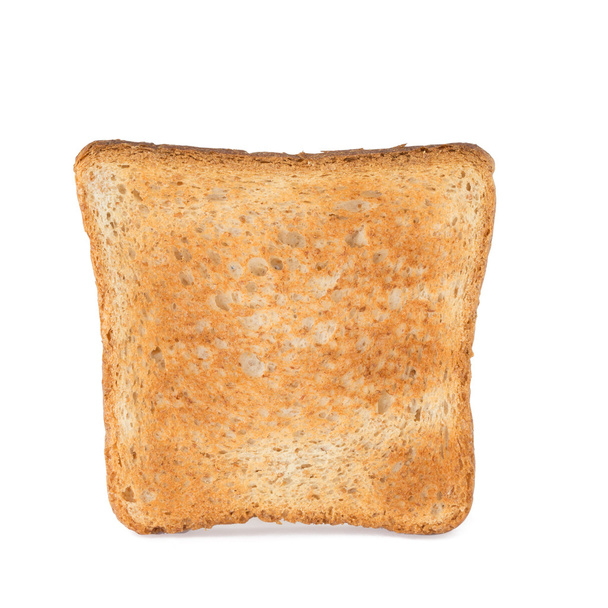 Rebanada de pan tostado sobre fondo blanco
 - Foto, Imagen