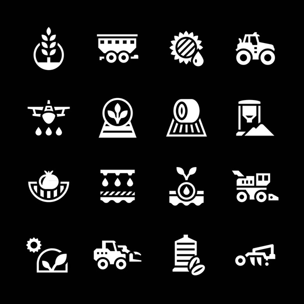 Set icons of agriculture - Vector, Image