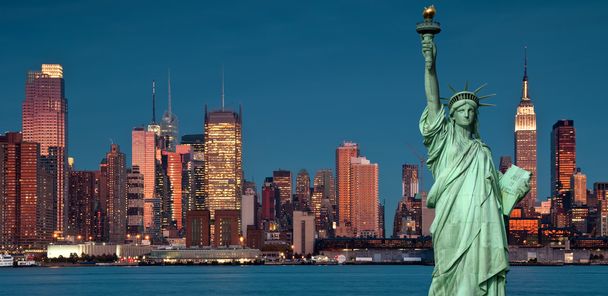tourism concept new york city with statue liberty - Photo, Image