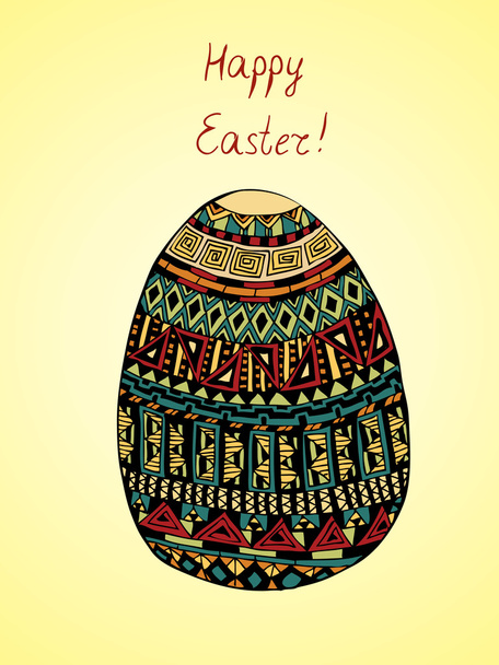 Hand-drawn Easter egg - Vector, Imagen