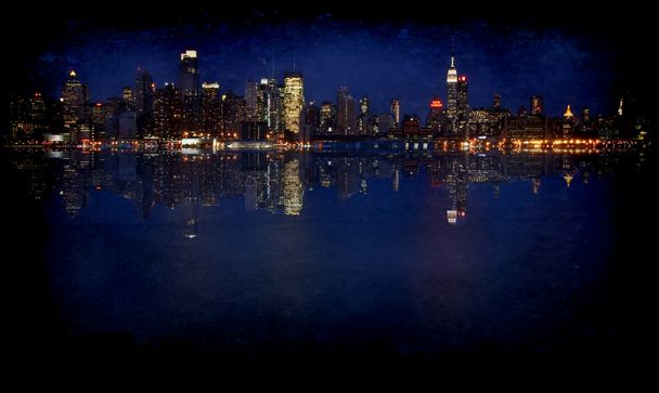 grunge capture New york cityscape skyline, сша
 - Фото, изображение