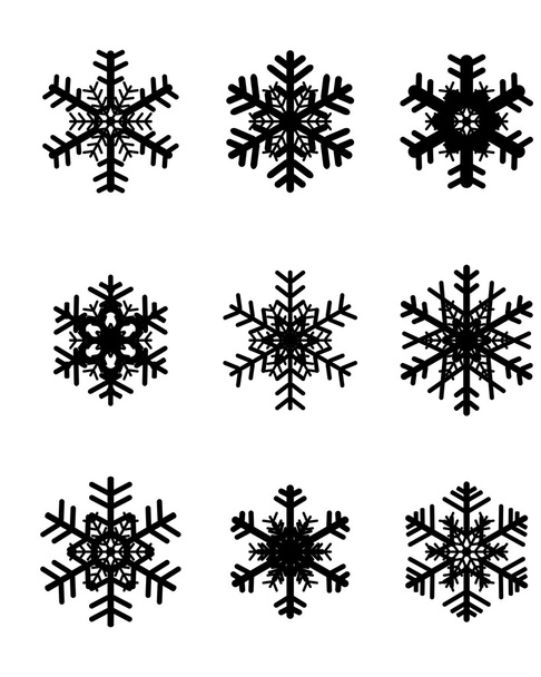 vector de copos de nieve negro
 - Vector, Imagen