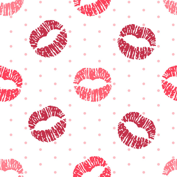 Vektori saumaton kuvio punaiset huulet tulostaa
 - Vektori, kuva