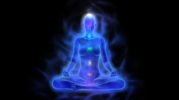 Human energy body, aura, chakras in meditation - Footage, Video