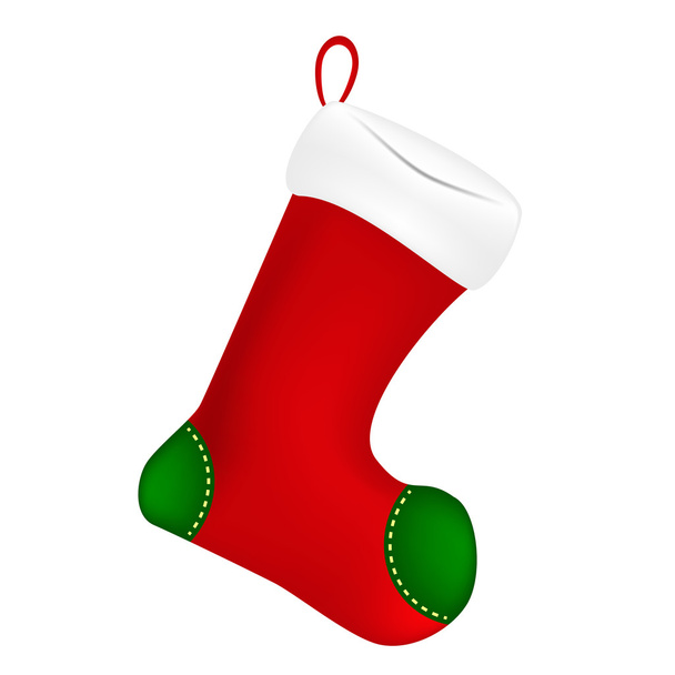 Εικονίδιο κάλτσα Χριστουγέννων, σύμβολο, σχέδιο. Εικονογράφηση φορέας χειμώνα που απομονώνονται σε λευκό φόντο. - Διάνυσμα, εικόνα