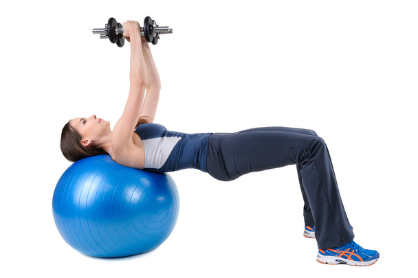 Fitball Dumbbell Pecho Flys Ejercicios
 - Foto, imagen