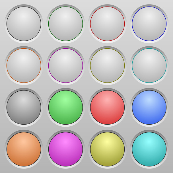 Blank plastic sunk buttons - Vector, Image
