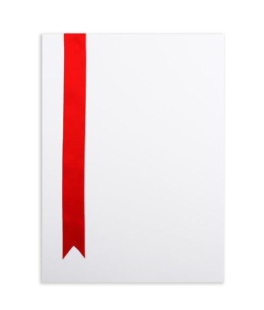 Red ribbon isolated on white - Foto, Imagen