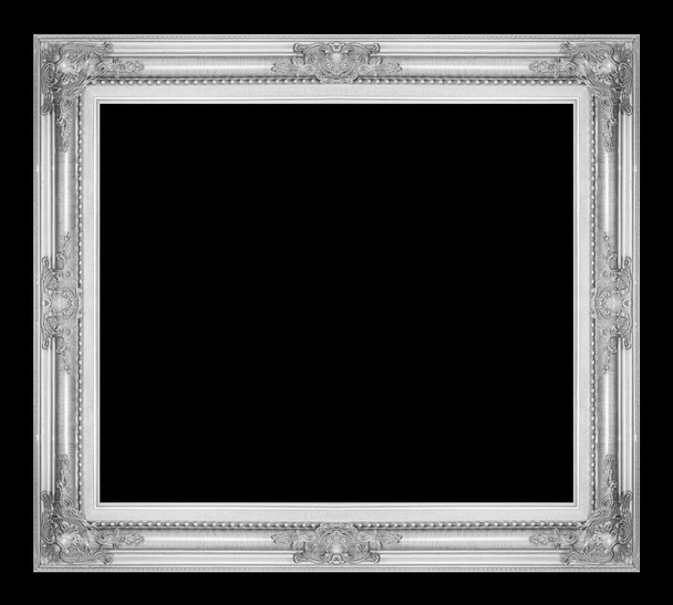 антикварна сіра рамка ізольована на чорному фоні, відсічний контур
 - Фото, зображення