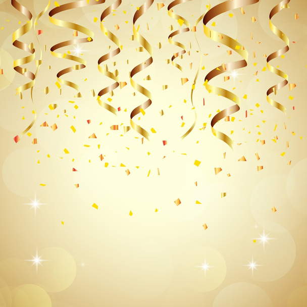 Ευτυχισμένο το νέο έτος φόντο με χρυσή κομφετί - Διάνυσμα, εικόνα