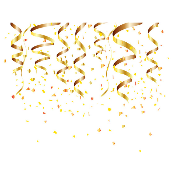 Mutlu yeni yıl arka plan ile altın konfeti - Vektör, Görsel