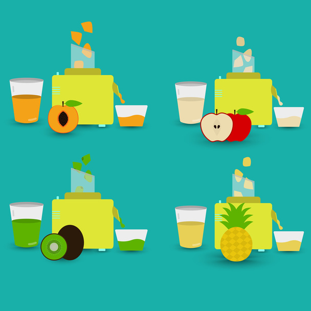 Four natural juices - Vector, Image