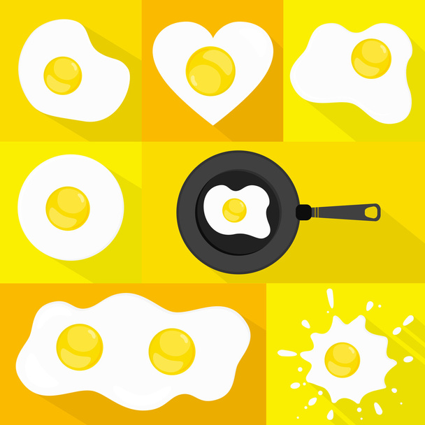 Fried or raw eggs - Vector, Image