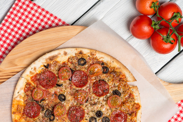 Closeup of italian pizza - Foto, imagen