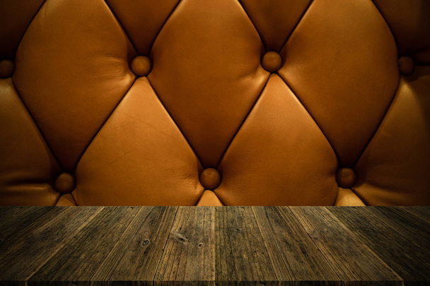 Terraço de madeira e textura de couro estilo vintage
 - Foto, Imagem