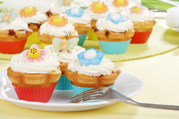 Easter cupcakes with a fork - Foto, immagini