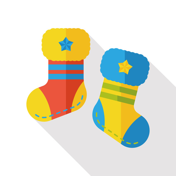 baby ponožky ploché ikony - Vektor, obrázek