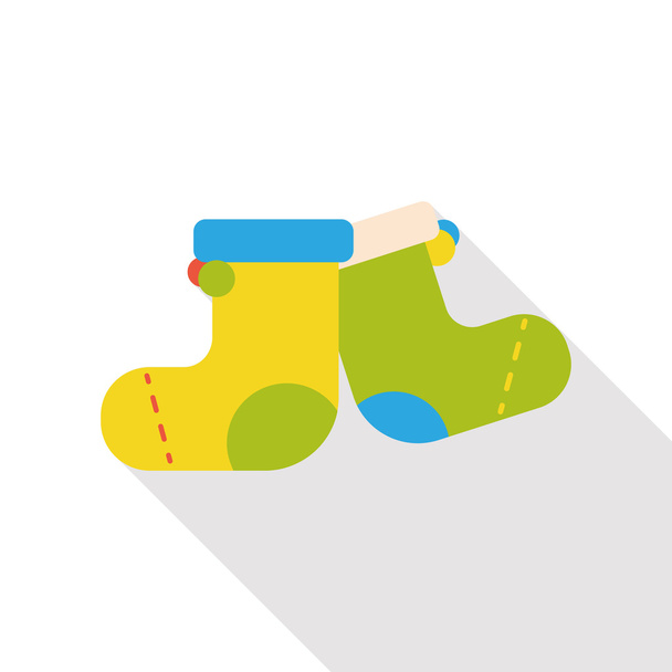vánoční ponožky ploché ikony - Vektor, obrázek