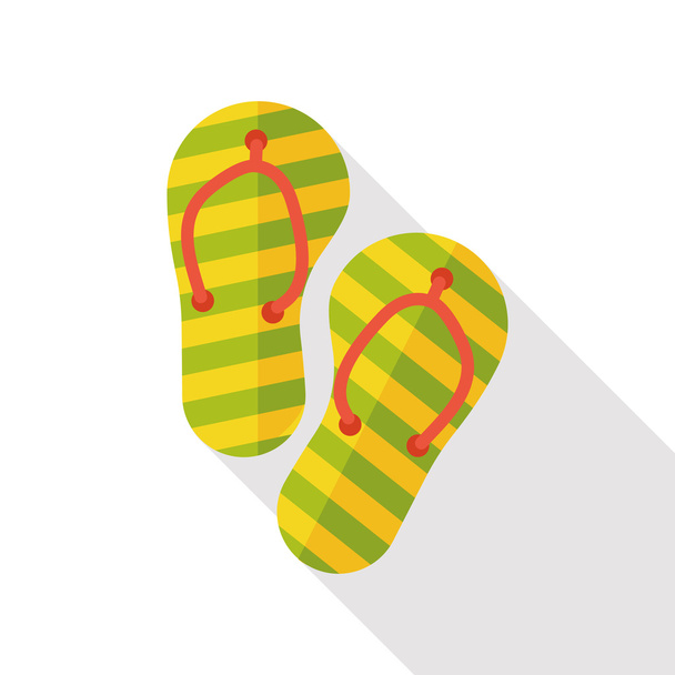 Slippers flip flop platte pictogram - Vector, afbeelding