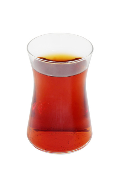 Glas türkischer Tee isoliert auf weiß - Foto, Bild