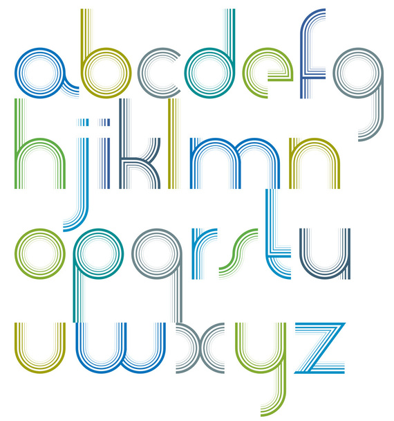 Rounded parallel cartoon lowercase letters - Vettoriali, immagini