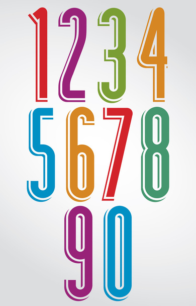 Shiny tall animated rounded numbers - Vector, Image