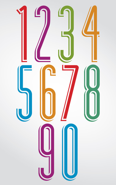 Thin elegant bright rounded numbers - ベクター画像