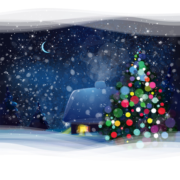 Зимний пейзаж Рождества - Вектор,изображение