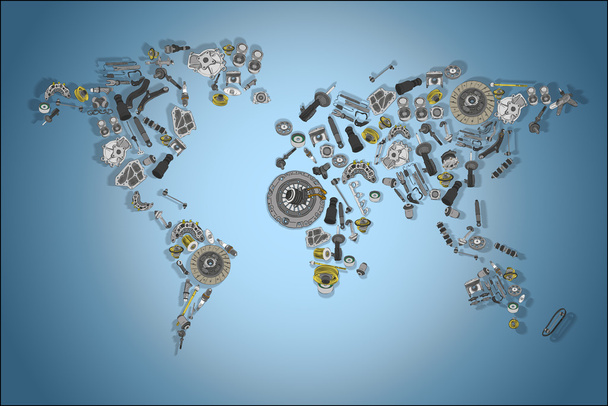 Dessinez une carte du monde composée de pièces détachées
 - Vecteur, image