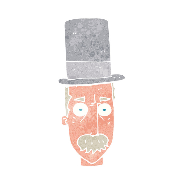 cartoon man wearing top hat - Vettoriali, immagini