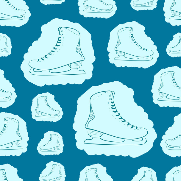 Seamless painted skates contours - Vector, Image