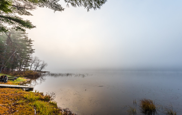 Early morning fog on a lake near Ottawa, Ontario. - Φωτογραφία, εικόνα
