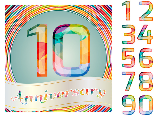 Colorful anniversary card. - Vector, Image