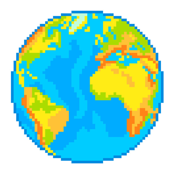 Pixel země světa izolovaná vektor - Vektor, obrázek