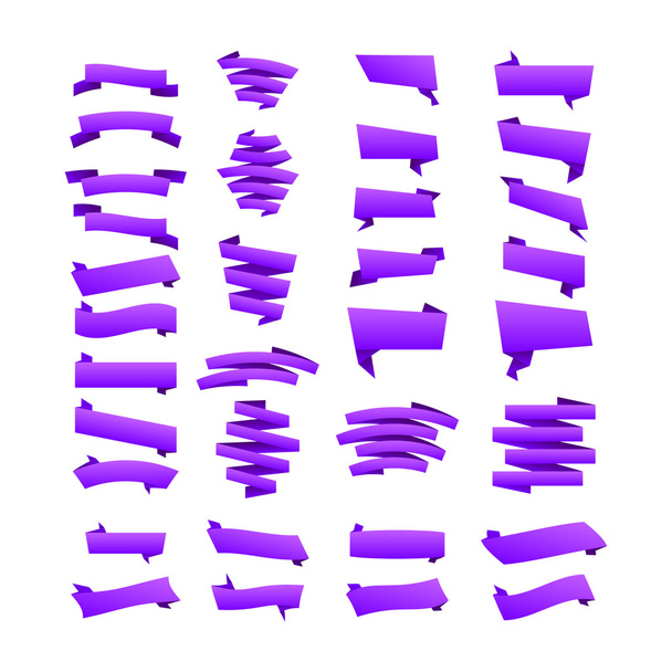 фіолетова Колекція продажу зі знижкою орігамі стилізовані веб-сайт стрічки, кути, етикетки, завитки і вкладки. Зображення містить прозорість - ви можете розмістити їх на кожній поверхні. 10 ЕПС
 - Вектор, зображення